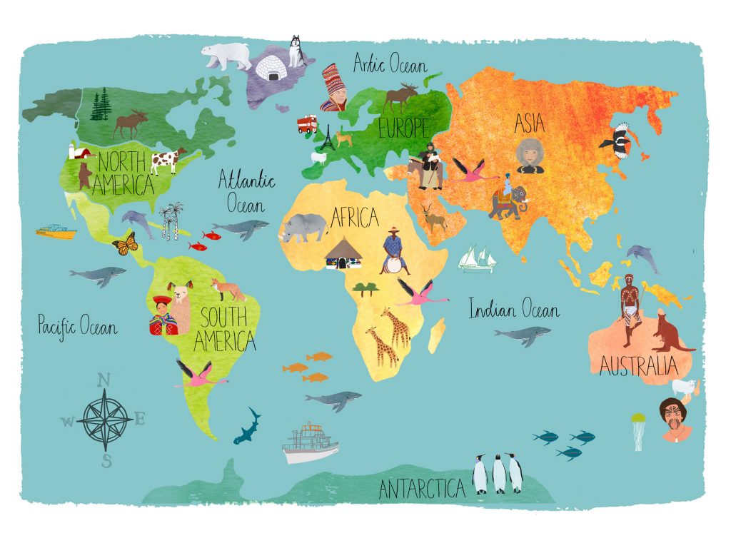 World Map For Kids