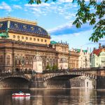 Bridge and National Theater in Prague