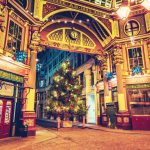 Leadenhall Market Decorated for Christmas, London